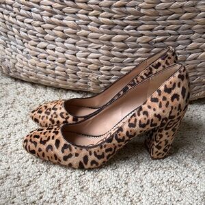 Sam Edelman Leopard Print Block Heel Pumps - Brown/Black